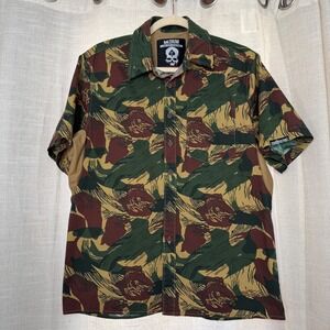 Zero Foxtrot The Zero Hawaiian Rhodesian Camo Shirt Vented Green Men's Medium